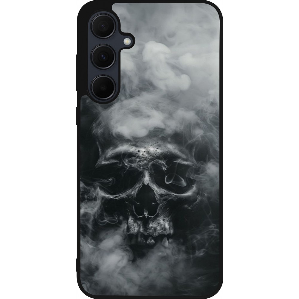 Samsung Galaxy A55 5G Case Hülle - Silikon schwarz Halloween 2024 smoky skull