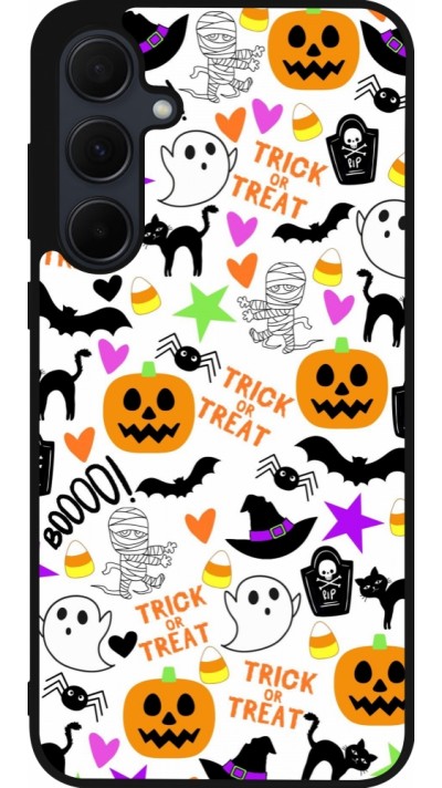 Coque Samsung Galaxy A55 5G - Silicone rigide noir Halloween 2024 trick or treat