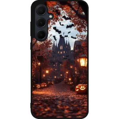 Samsung Galaxy A55 5G Case Hülle - Silikon schwarz Halloween 2025 Haunted house