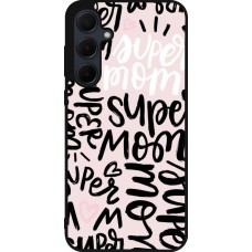 Coque Samsung Galaxy A55 5G - Silicone rigide noir Mom 2024 Super mom