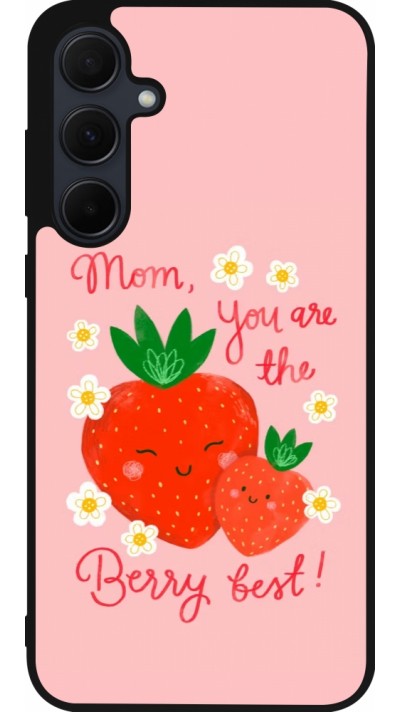 Coque Samsung Galaxy A55 5G - Silicone rigide noir Mom 2026 Berry best