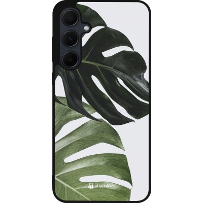 Coque Samsung Galaxy A55 5G - Silicone rigide noir Monstera Plant