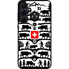 Coque Samsung Galaxy A55 5G - Silicone rigide noir Poya Suisse 3