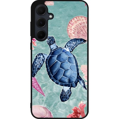 Coque Samsung Galaxy A55 5G - Silicone rigide noir Preppy Turtle