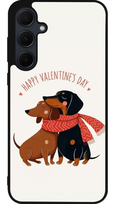 Coque Samsung Galaxy A55 5G - Silicone rigide noir Saint Valentines Day 26 Happy Valentine