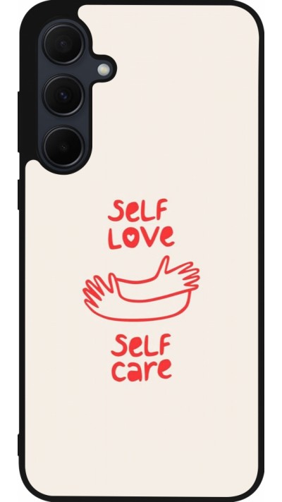 Coque Samsung Galaxy A55 5G - Silicone rigide noir Saint Valentines Day 26 Self love self care