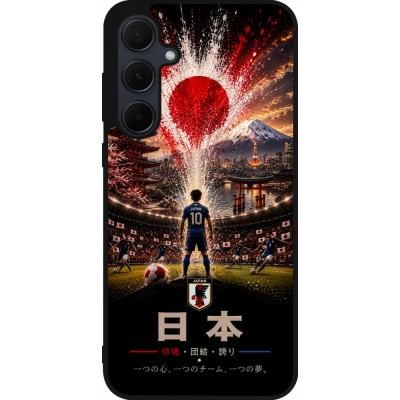 Samsung Galaxy A55 5G Case Hülle - Silikon schwarz Fussball Japan splash 2026