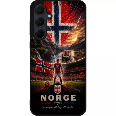 Samsung Galaxy A55 5G Case Hülle - Silikon schwarz Fussball Norwegen splash 2026