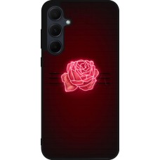 Coque Samsung Galaxy A55 5G - Silicone rigide noir Spring 23 neon rose