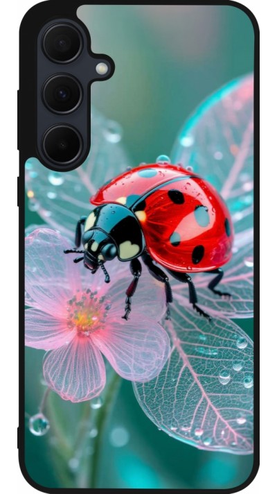 Coque Samsung Galaxy A55 5G - Silicone rigide noir Ladybird in bloom 2026