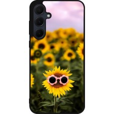 Coque Samsung Galaxy A55 5G - Silicone rigide noir Sunflower with glasses Spring 2026