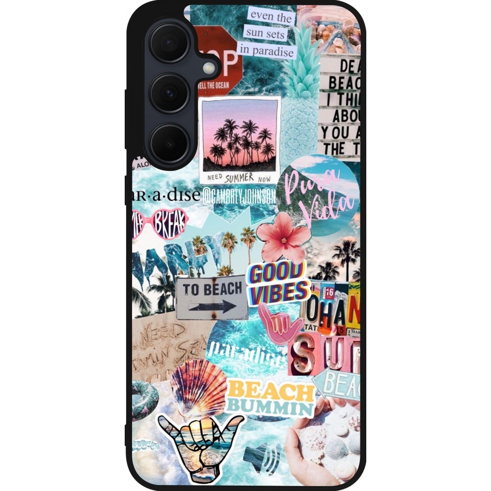 Samsung Galaxy A55 5G Case Hülle - Silikon schwarz Summer 20 collage