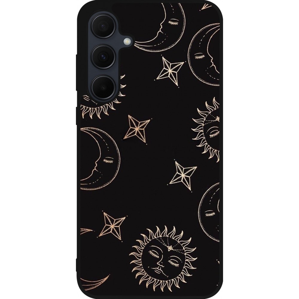 Coque Samsung Galaxy A55 5G - Silicone rigide noir Suns and Moons