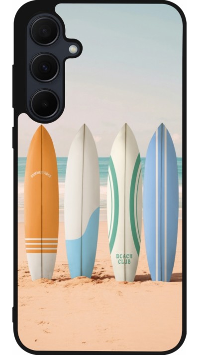 Coque Samsung Galaxy A55 5G - Silicone rigide noir Summer surfboard 2025