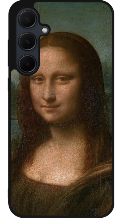 Coque Samsung Galaxy A55 5G - Silicone rigide noir Tableau art - La Joconde - Léonard de Vinci