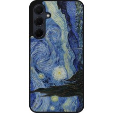 Coque Samsung Galaxy A55 5G - Silicone rigide noir Tableau art - La Nuit étoilée - Van Gogh