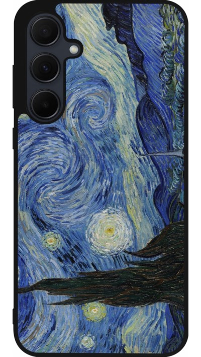 Coque Samsung Galaxy A55 5G - Silicone rigide noir Tableau art - La Nuit étoilée - Van Gogh