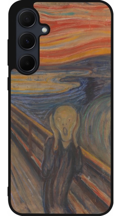 Coque Samsung Galaxy A55 5G - Silicone rigide noir Tableau art - Le Cri - Edvard Munch