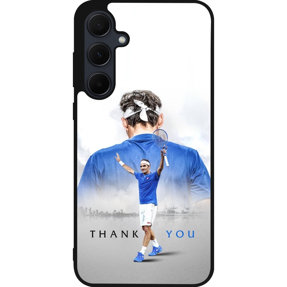 Coque Samsung Galaxy A55 5G - Silicone rigide noir Thank you Roger