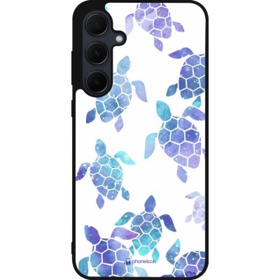 Coque Samsung Galaxy A55 5G - Silicone rigide noir Turtles pattern watercolor
