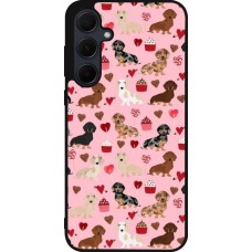 Coque Samsung Galaxy A55 5G - Silicone rigide noir Valentine 2024 puppy love