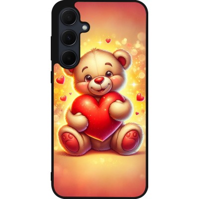 Samsung Galaxy A55 5G Case Hülle - Silikon schwarz Valentin 2024 Teddy Liebe