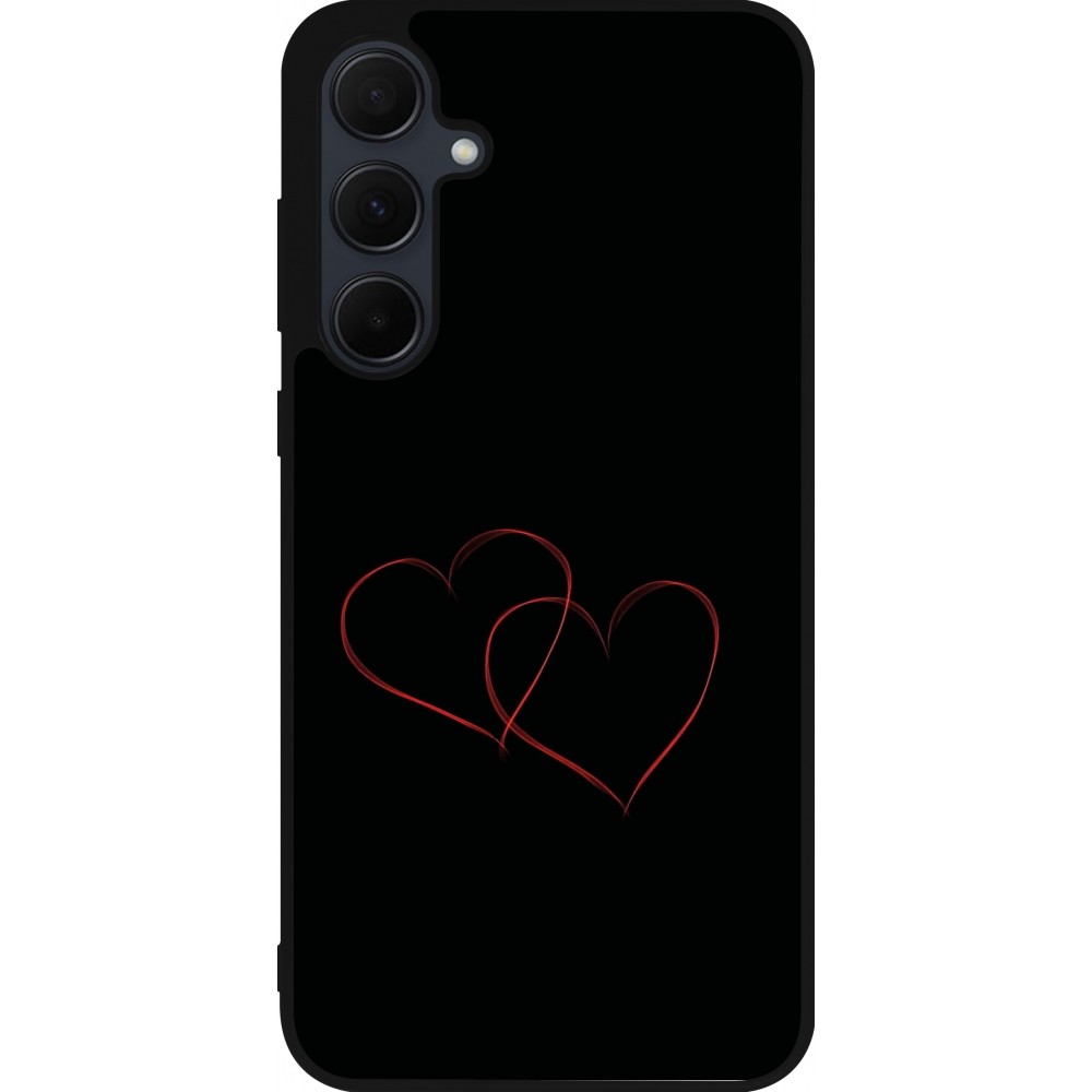 Samsung Galaxy A55 5G Case Hülle - Silikon schwarz Valentine 2023 attached heart