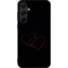 Coque Samsung Galaxy A55 5G - Silicone rigide noir Valentine 2023 attached heart