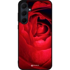 Coque Samsung Galaxy A55 5G - Silicone rigide noir Valentine 2022 Rose