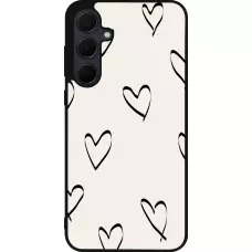 Coque Samsung Galaxy A55 5G - Silicone rigide noir Valentine 2023 minimalist hearts