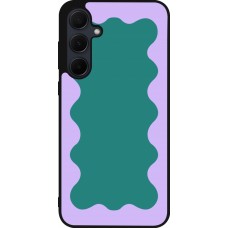 Samsung Galaxy A55 5G Case Hülle - Silikon schwarz Wavy Rectangle Green Purple