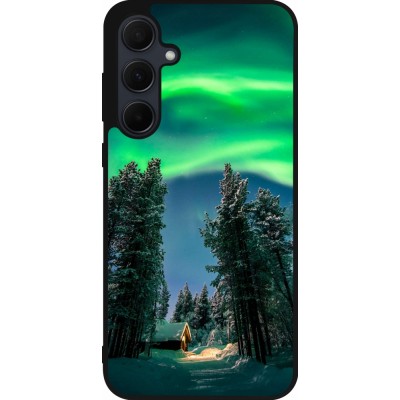 Samsung Galaxy A55 5G Case Hülle - Silikon schwarz Winter 22 Northern Lights