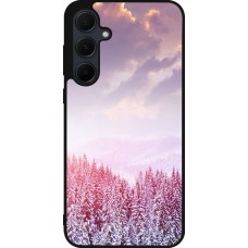 Samsung Galaxy A55 5G Case Hülle - Silikon schwarz Winter 22 Pink Forest