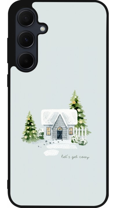 Coque Samsung Galaxy A55 5G - Silicone rigide noir Winter 25 Cosy House
