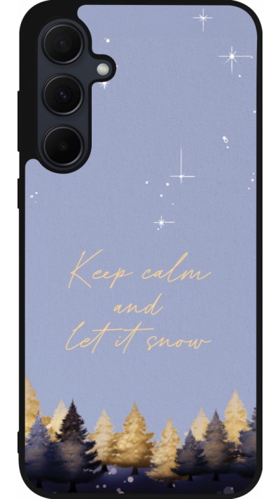 Coque Samsung Galaxy A55 5G - Silicone rigide noir Winter 25 Winter illustration of trees