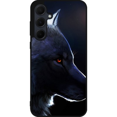 Coque Samsung Galaxy A55 5G - Silicone rigide noir Wolf Shape