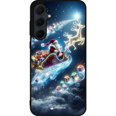 Samsung Galaxy A55 5G Case Hülle - Silikon schwarz Weihnachten 2023 Verzauberter Weihnachtsmann
