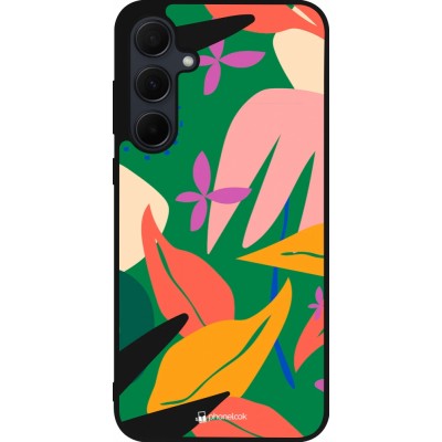 Coque Samsung Galaxy A56 - Silicone rigide noir Abstract Jungle