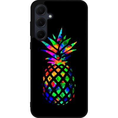 Samsung Galaxy A56 Case Hülle - Silikon schwarz Ananas Multi-colors