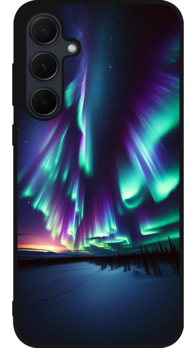 Samsung Galaxy A56 Case Hülle - Silikon schwarz Funkelndes Nordlicht