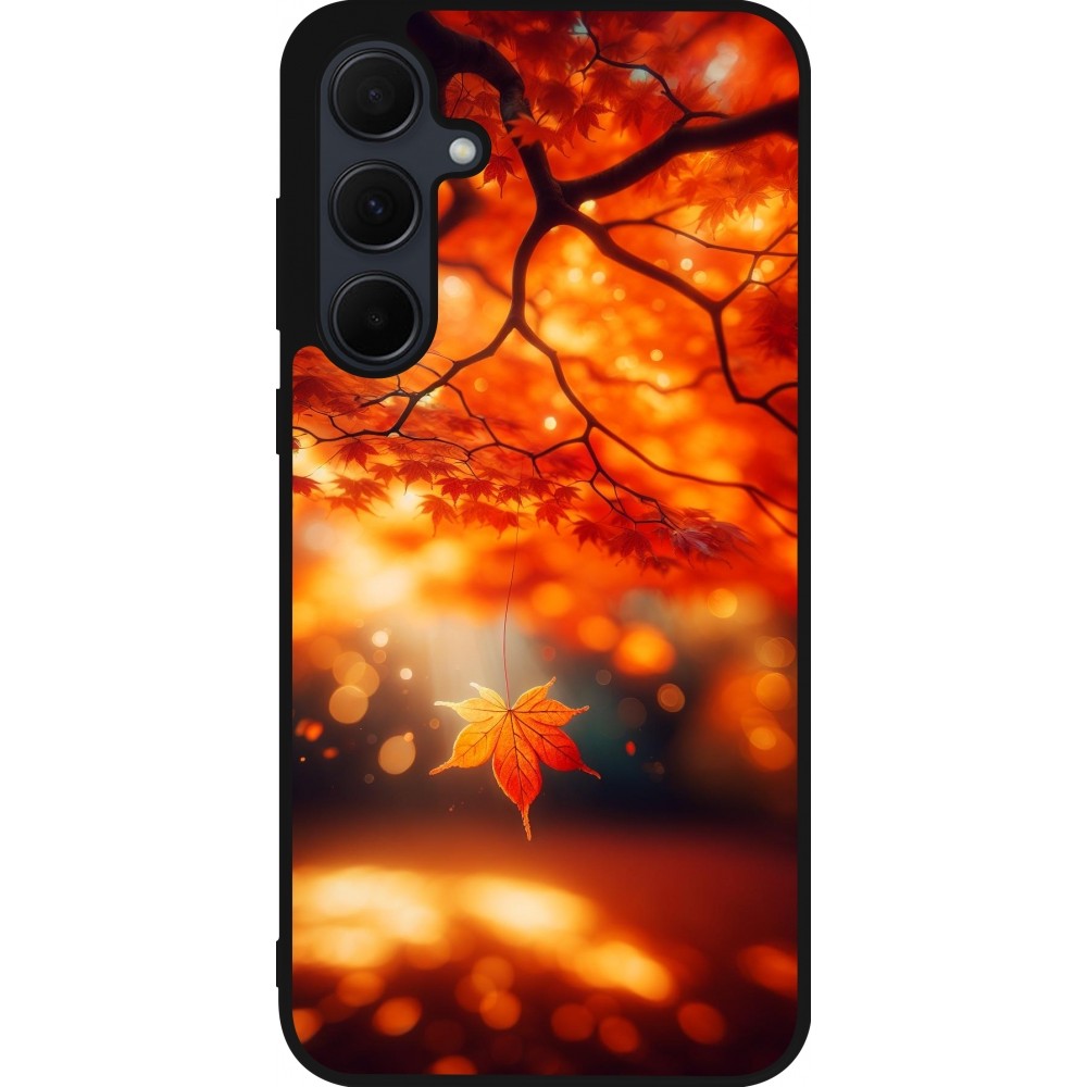 Samsung Galaxy A56 Case Hülle - Silikon schwarz Herbst Magisch Orange