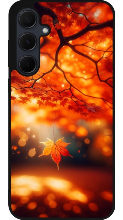 Samsung Galaxy A56 Case Hülle - Silikon schwarz Herbst Magisch Orange