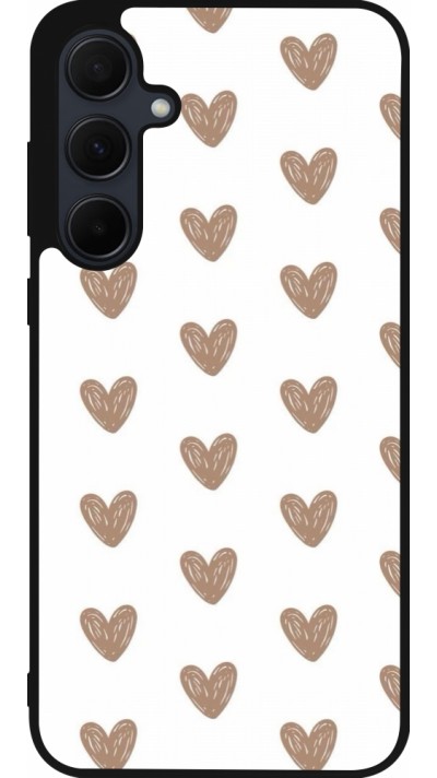 Samsung Galaxy A56 Case Hülle - Silikon schwarz Autumn 2024 brown hearts