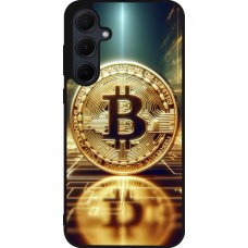 Coque Samsung Galaxy A56 - Silicone rigide noir Bitcoin Standing