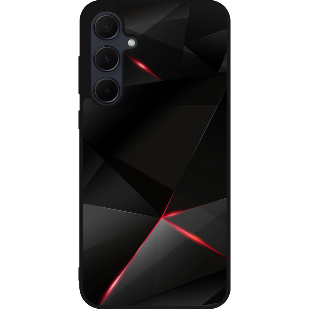 Samsung Galaxy A56 Case Hülle - Silikon schwarz Black Red Lines