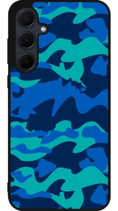 Samsung Galaxy A56 Case Hülle - Silikon schwarz Camo Blue
