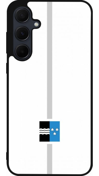 Coque Samsung Galaxy A56 - Silicone rigide noir Canton AG blanc