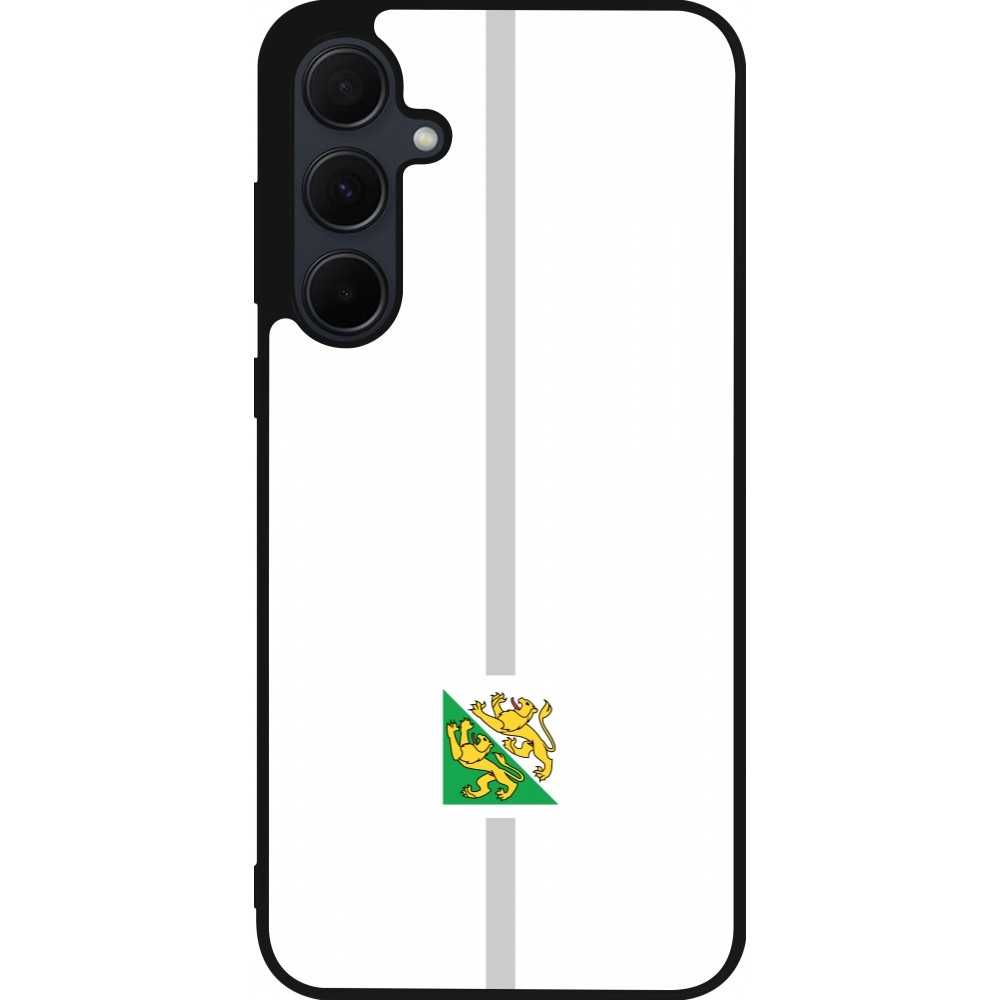 Coque Samsung Galaxy A56 - Silicone rigide noir Canton TG blanc