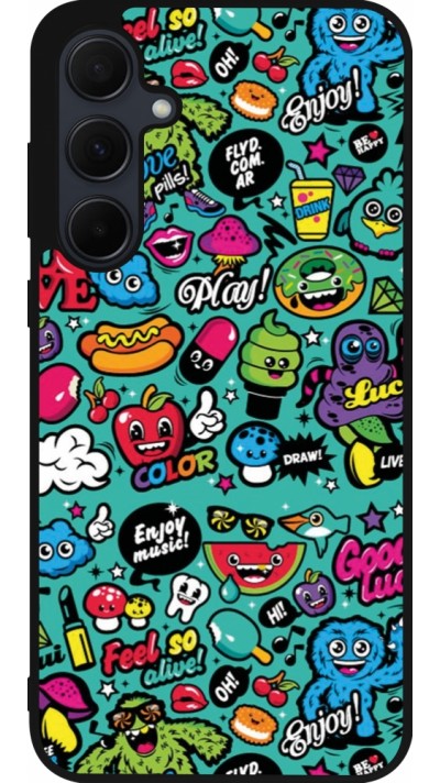 Samsung Galaxy A56 Case Hülle - Silikon schwarz Cartoons old school