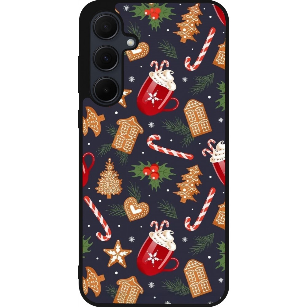 Coque Samsung Galaxy A56 - Silicone rigide noir Christmas 25 Pattern Gingerbread House